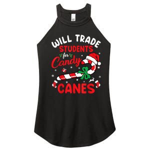 Will Trade Students For Candy Canes Teacher Christmas Xmas Women's Perfect Tri Rocker Tank