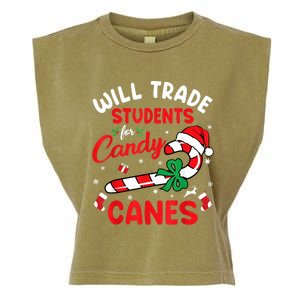 Will Trade Students For Candy Canes Teacher Christmas Xmas Garment-Dyed Women's Muscle Tee