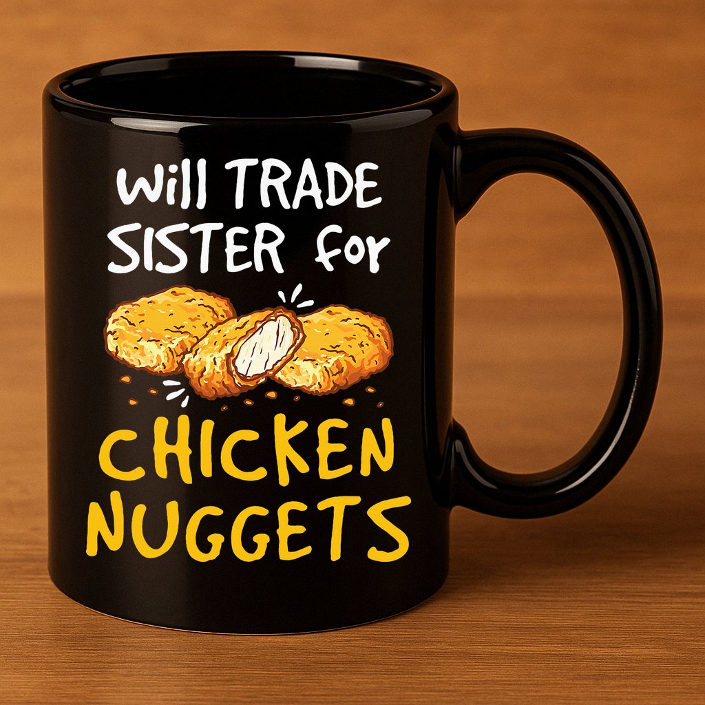 Will Trade Sister For Chicken Nuggets 11oz C Handle Ceramic Mug