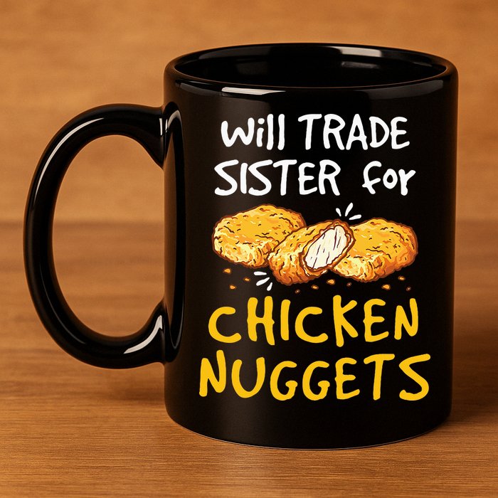 Will Trade Sister For Chicken Nuggets 11oz C Handle Ceramic Mug