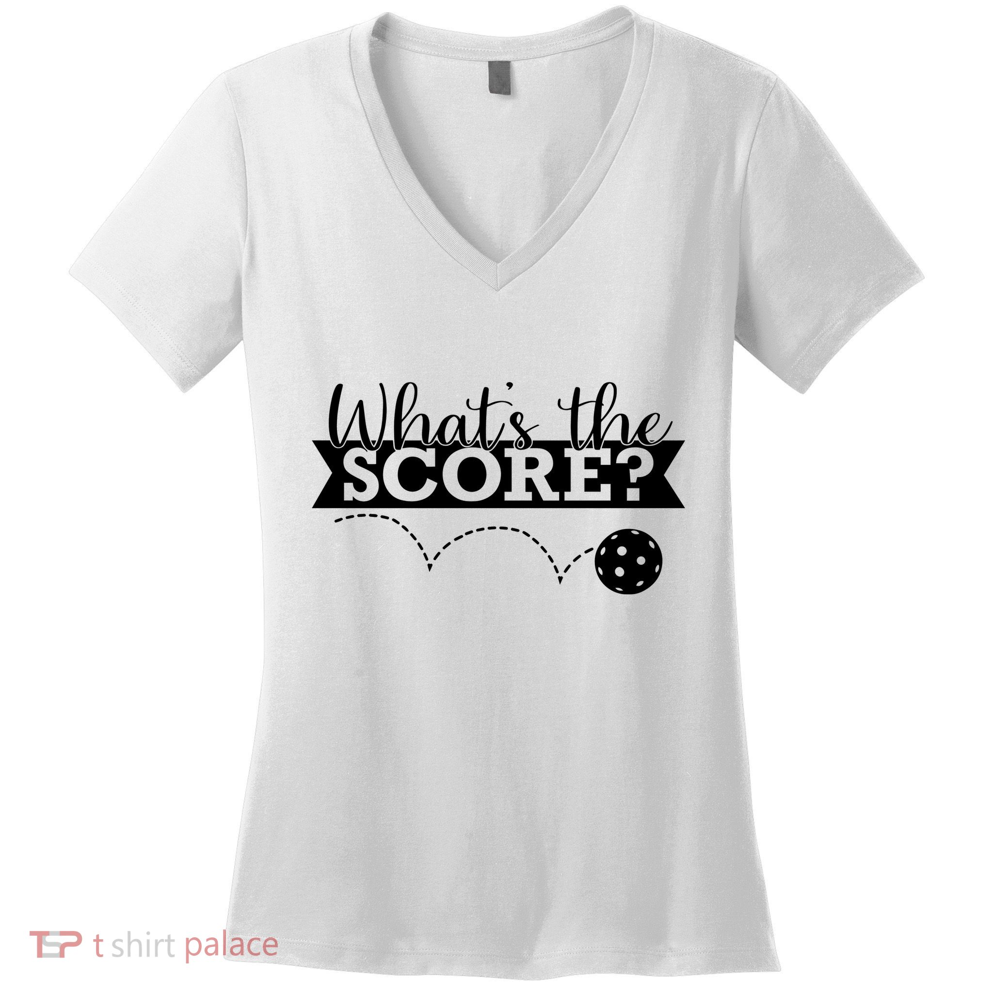 WhatS The Score Pickleball Women's V-Neck T-Shirt