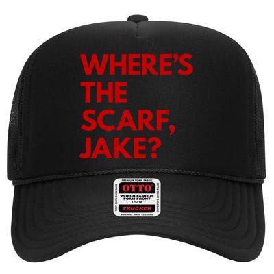 WhereS The Scarf Jake High Crown Mesh Back Trucker Hat