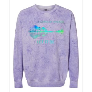 Watercolor Tree Sky There Will Be An Answer Let It Be Guitar Colorblast Crewneck Sweatshirt