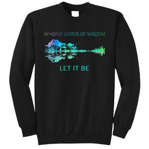 Watercolor Tree Sky There Will Be An Answer Let It Be Guitar Sweatshirt