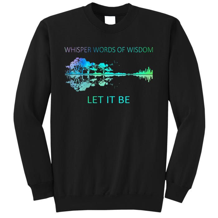 Watercolor Tree Sky There Will Be An Answer Let It Be Guitar Sweatshirt