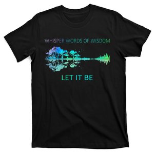 Watercolor Tree Sky There Will Be An Answer Let It Be Guitar T-Shirt