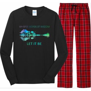 Watercolor Tree Sky There Will Be An Answer Let It Be Guitar Long Sleeve Pajama Set