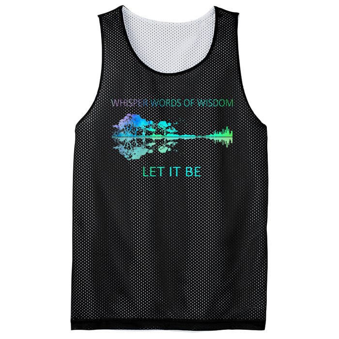 Watercolor Tree Sky There Will Be An Answer Let It Be Guitar Mesh Reversible Basketball Jersey Tank