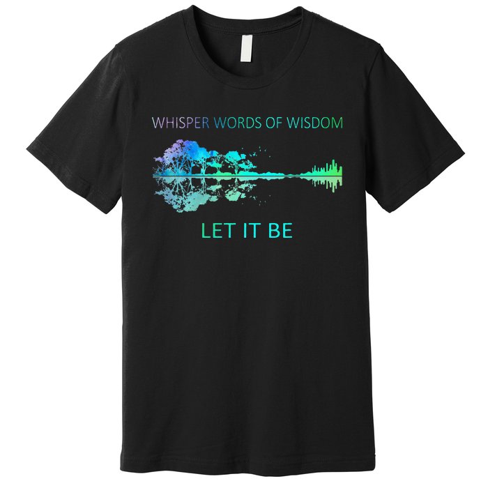 Watercolor Tree Sky There Will Be An Answer Let It Be Guitar Premium T-Shirt