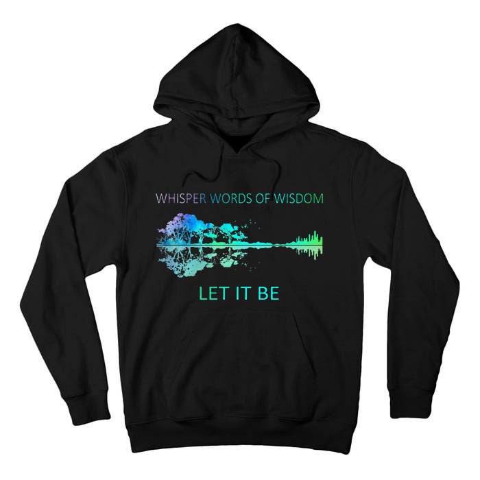 Watercolor Tree Sky There Will Be An Answer Let It Be Guitar Tall Hoodie