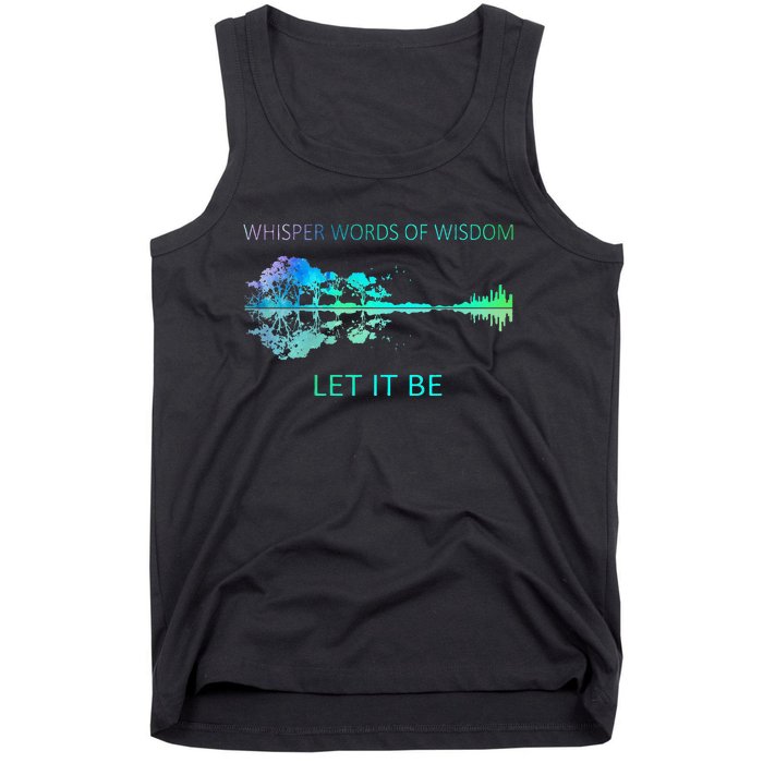 Watercolor Tree Sky There Will Be An Answer Let It Be Guitar Tank Top