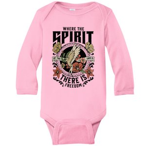 Where The Spirit Of The Lord Is There Is Freedom Baby Long Sleeve Bodysuit