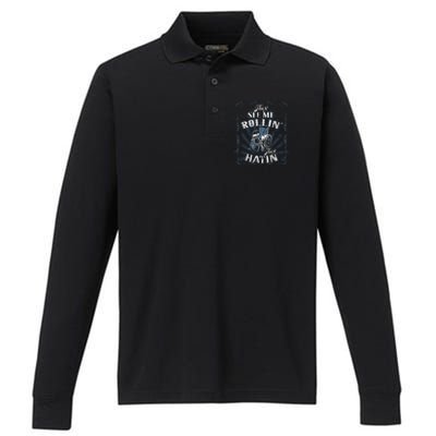 Wheelchair They See Me Rollin They Hatin Performance Long Sleeve Polo