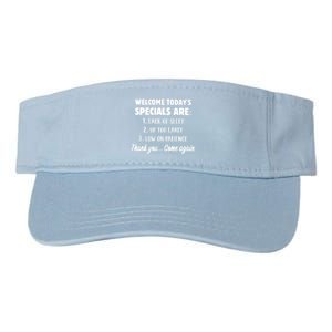 Welcome Today's Specials Are Lack Of Sleep, Up Too Early Valucap Bio-Washed Visor