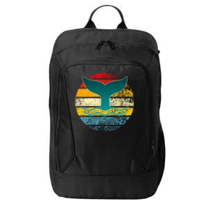 Whale Tail Save The Whale Retro Distressed Oceanic Sunset Gift City Backpack