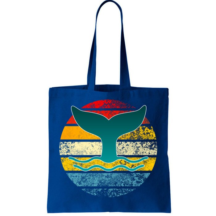 Whale Tail Save The Whale Retro Distressed Oceanic Sunset Gift Tote Bag