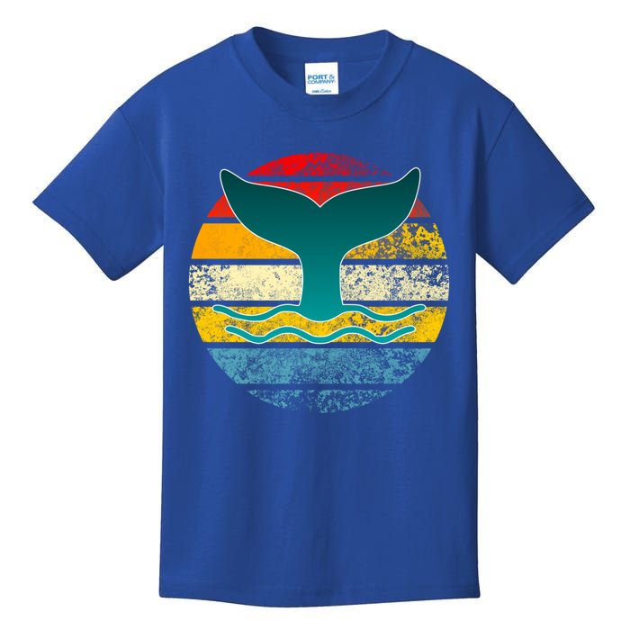 Whale Tail Save The Whale Retro Distressed Oceanic Sunset Gift Kids T-Shirt