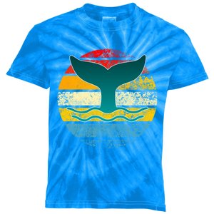 Whale Tail Save The Whale Retro Distressed Oceanic Sunset Gift Kids Tie-Dye T-Shirt