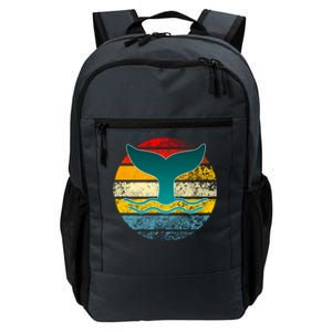 Whale Tail Save The Whale Retro Distressed Oceanic Sunset Gift Daily Commute Backpack