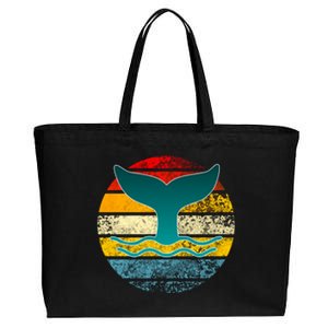 Whale Tail Save The Whale Retro Distressed Oceanic Sunset Gift Cotton Canvas Jumbo Tote