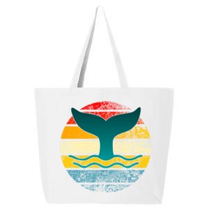 Whale Tail Save The Whale Retro Distressed Oceanic Sunset Gift 25L Jumbo Tote