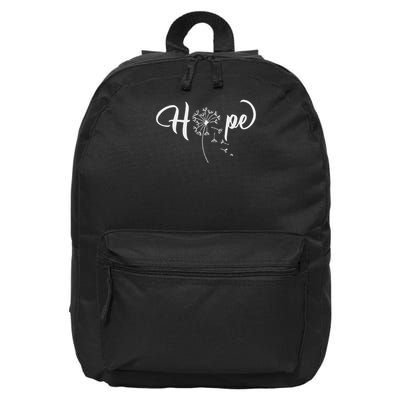 Word That Say Hope Dandelion Cursive Calligraphy Font 16 in Basic Backpack