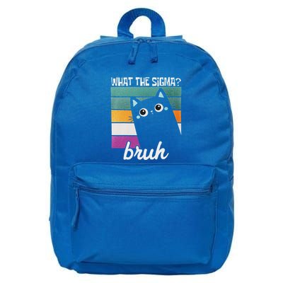 What The Sigma Bruh Meme Black Cat 16 in Basic Backpack