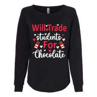 Will Trade Students For Chocolate Teacher Valentines Womens California Wash Sweatshirt