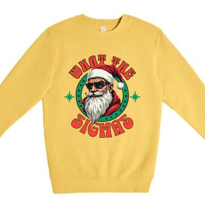 What The Sigma Santa Rizz Xmas Meme Christmas Fun Design Premium Crewneck Sweatshirt