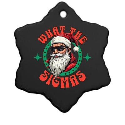 What The Sigma Santa Rizz Xmas Meme Christmas Fun Design Ceramic Star Ornament