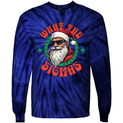 What The Sigma Santa Rizz Xmas Meme Christmas Fun Design Tie-Dye Long Sleeve Shirt