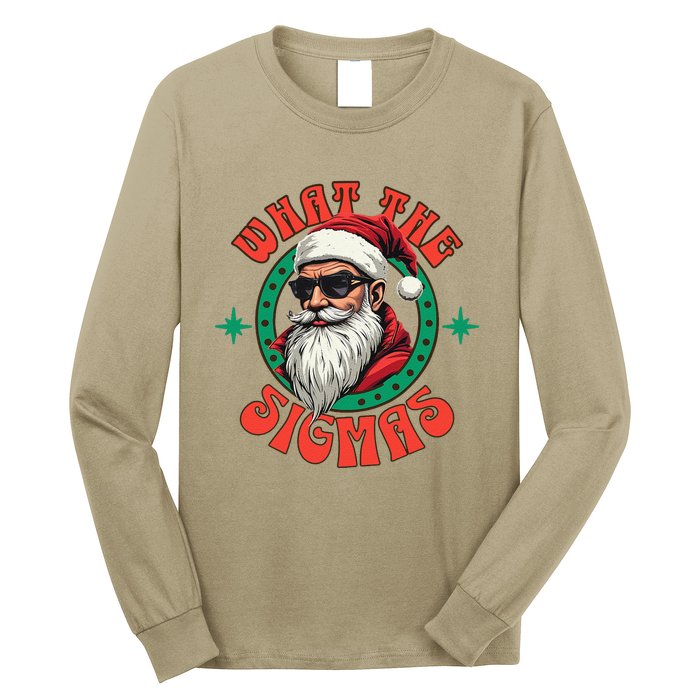 What The Sigma Santa Rizz Xmas Meme Christmas Fun Design Long Sleeve Shirt