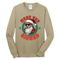 What The Sigma Santa Rizz Xmas Meme Christmas Fun Design Tall Long Sleeve T-Shirt