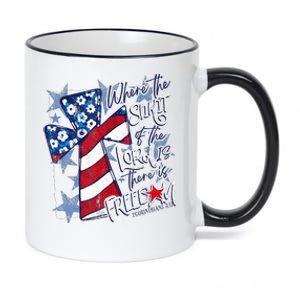 Where The Spirit Of The Lord Is There Is Freedom 11oz Black Color Changing Mug