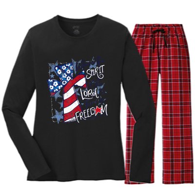 Where The Spirit Of The Lord Is There Is Freedom Women's Long Sleeve Flannel Pajama Set 