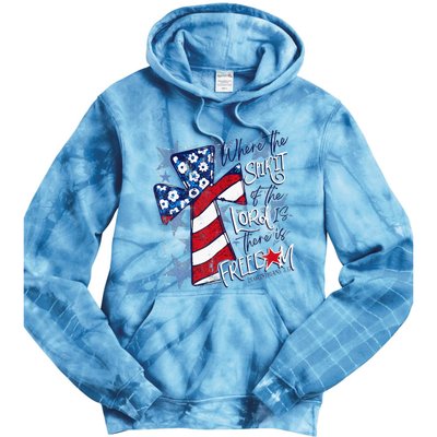 Where The Spirit Of The Lord Is There Is Freedom Tie Dye Hoodie