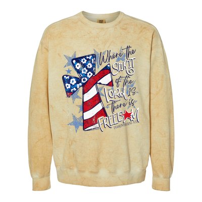 Where The Spirit Of The Lord Is There Is Freedom Colorblast Crewneck Sweatshirt