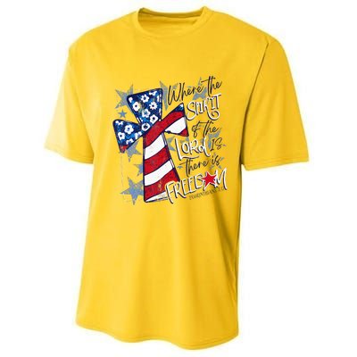 Where The Spirit Of The Lord Is There Is Freedom Performance Sprint T-Shirt