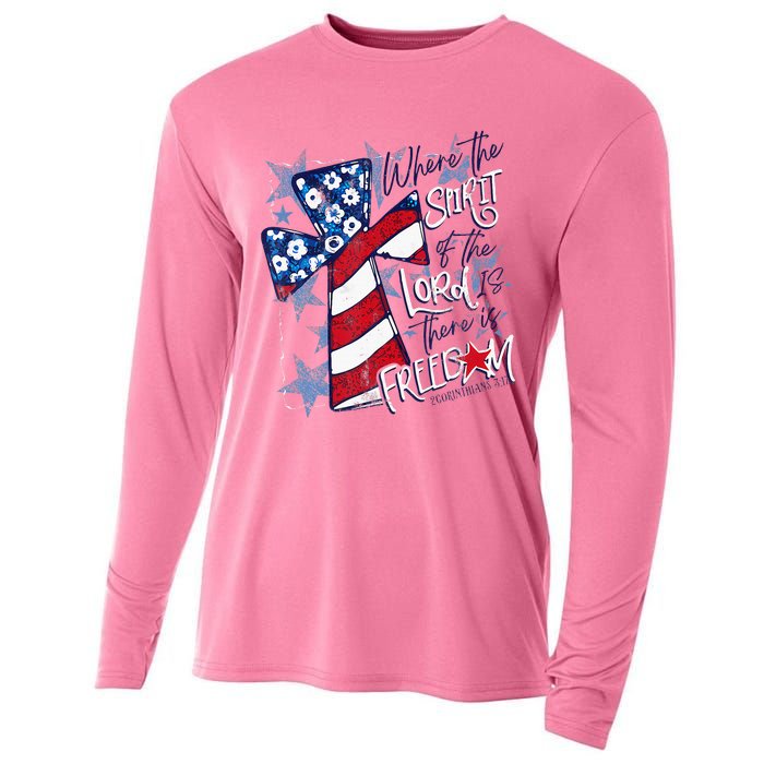 Where The Spirit Of The Lord Is There Is Freedom Cooling Performance Long Sleeve Crew