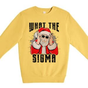 What The Sigma Santa Funny Christmas Meme Xmas Rizz Premium Crewneck Sweatshirt