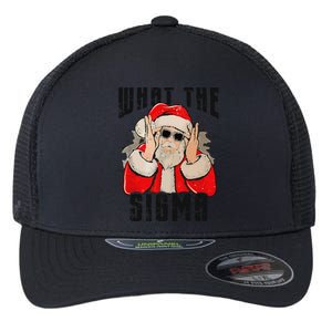 What The Sigma Santa Funny Christmas Meme Xmas Rizz Flexfit Unipanel Trucker Cap