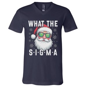 What The Sigma Christmas Santa Funny Meme Xmas Rizz V-Neck T-Shirt