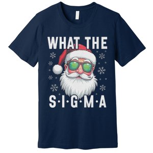 What The Sigma Christmas Santa Funny Meme Xmas Rizz Premium T-Shirt