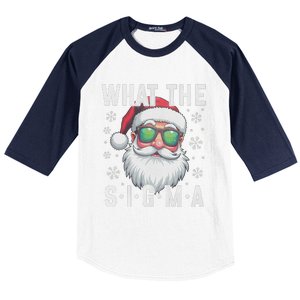 What The Sigma Christmas Santa Funny Meme Xmas Rizz Baseball Sleeve Shirt