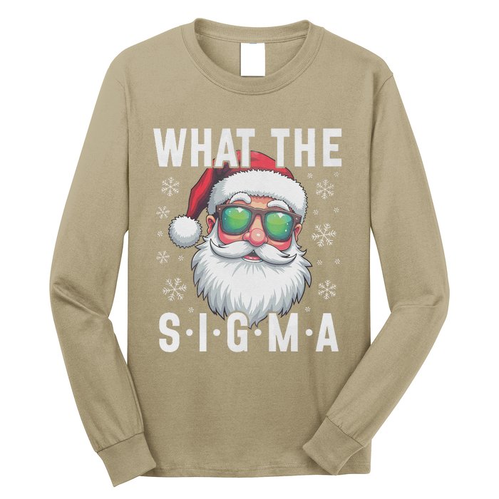 What The Sigma Christmas Santa Funny Meme Xmas Rizz Long Sleeve Shirt