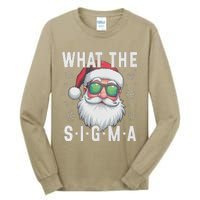 What The Sigma Christmas Santa Funny Meme Xmas Rizz Tall Long Sleeve T-Shirt