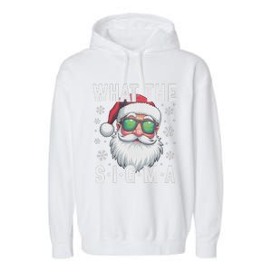 What The Sigma Christmas Santa Funny Meme Xmas Rizz Garment-Dyed Fleece Hoodie