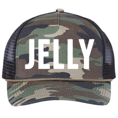 Word That Say Jelly For Peanut Butter And Jelly Couple Gift Retro Rope Trucker Hat Cap