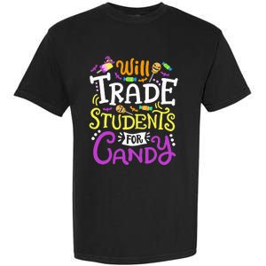 Will Trade Students For Candy Teacher Cute Halloween Costume Garment-Dyed Heavyweight T-Shirt