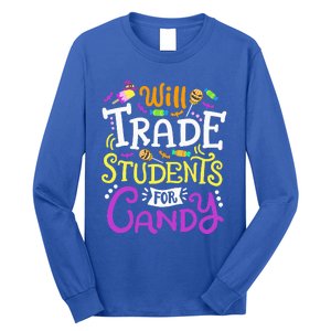 Will Trade Students For Candy Teacher Cute Halloween Costume Long Sleeve Shirt